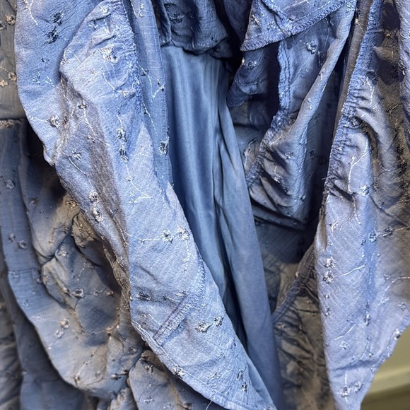 Trixxi boutique brand by Francesca’s Blue Tiered Ruffled Sundress NWT sz L - Picture 4 of 5